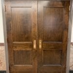 Full panel wood door after refinishing