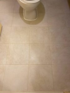 Tile floor after grout cleaning