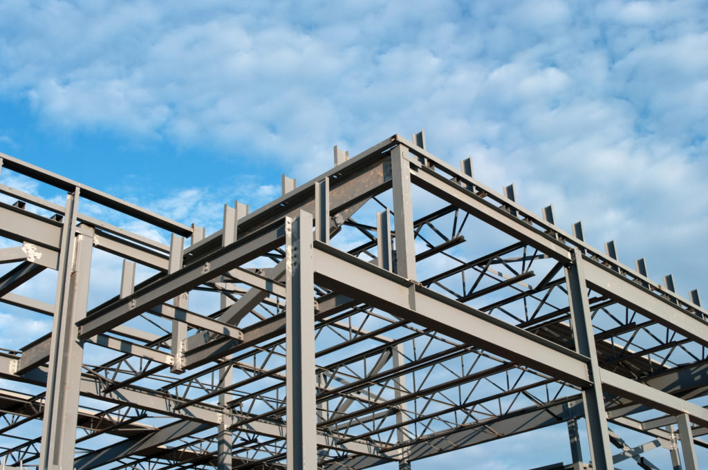 Structural steel construction frame